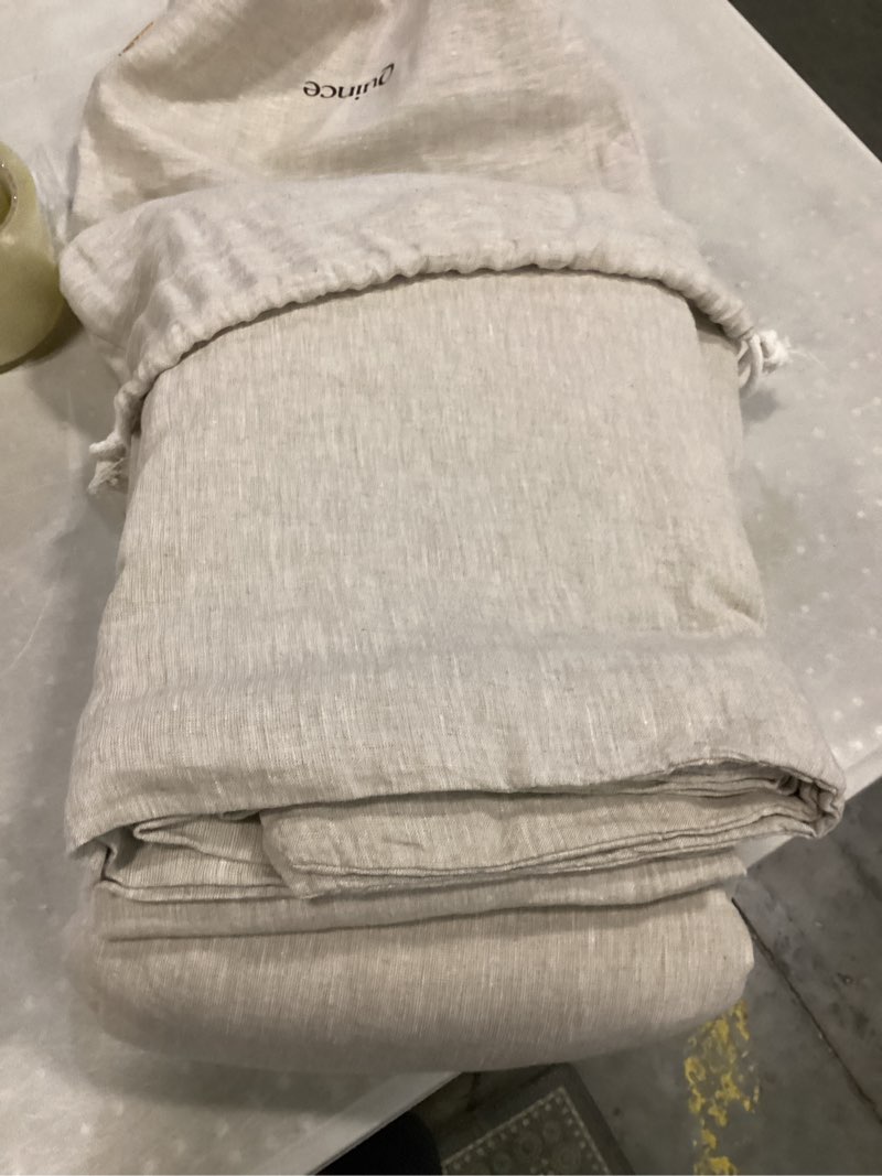 Condition photo showing As Is for european linen sheet set king cal/king
