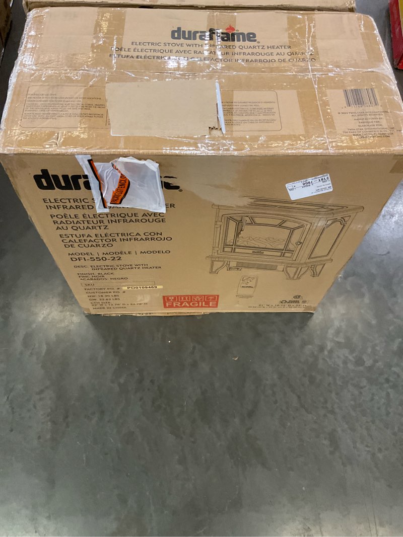 Condition photo showing New/Like New for Duraflame Freestanding Infrared Quartz Fireplace Stove, Black