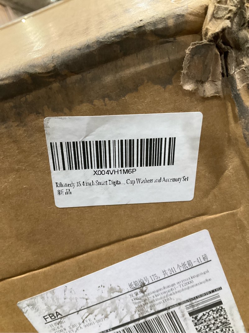 Condition photo showing As Is for 35 inch smart digital cup washer and accessory set