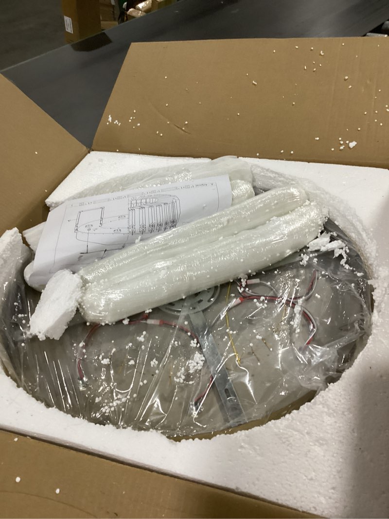 Condition photo showing Good Condition for vetrulus crystal chandeliers for bedroom 16inch flush mount ceiling light fixtures silver modern led chandelier for dining room kitchen foyer hallway silver-16"