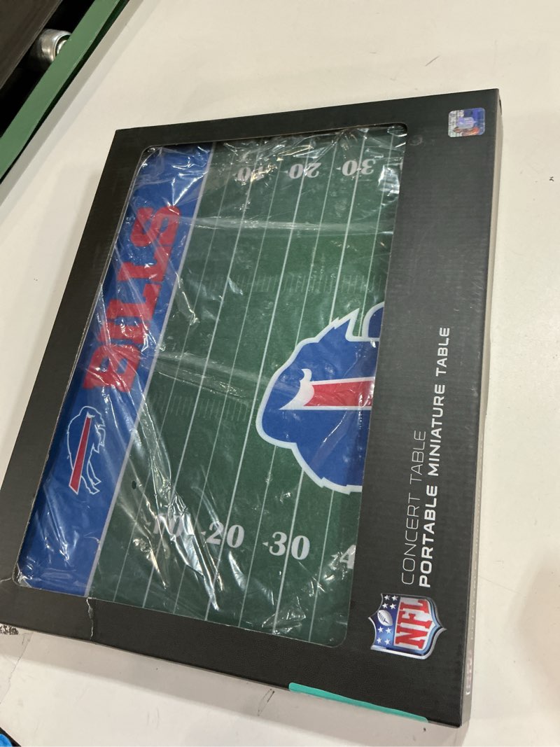 Condition photo showing New/Like New for Picnic TIME NFL Concert Mini Portable Table, Small Folding Table, Mini Picnic Table Buffalo Bills