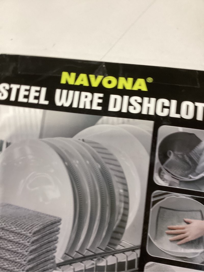 Condition photo showing New/Like New for Navona 12 Pcs New Upgrade Steel Wire Dishcloth,Triple-Layer Steel Wire Cleaning Cloth,Powerful Cleaning Non-Scratch Wire Dishcloth Rag for Cookware, Sinks, Dishes, Stove Tops 12-pack?triple-layer?