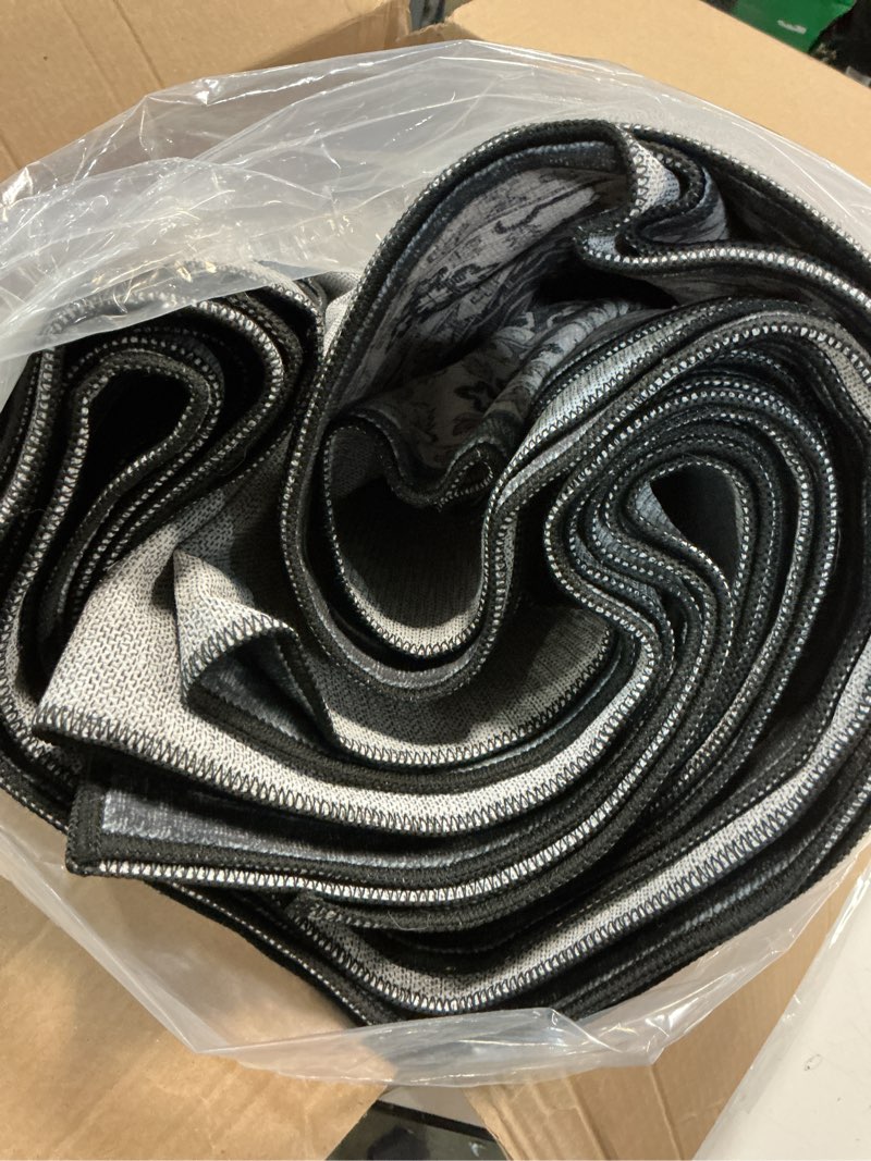 Condition photo showing Good Condition for washable 3x25 extra long runners: oriental soft non-slip hallway runner rugs for kitchen dining room indoor low pile thin entry floor mat stain resistant carpet for living room bedroom (3 x 25,black) 3x25 black
