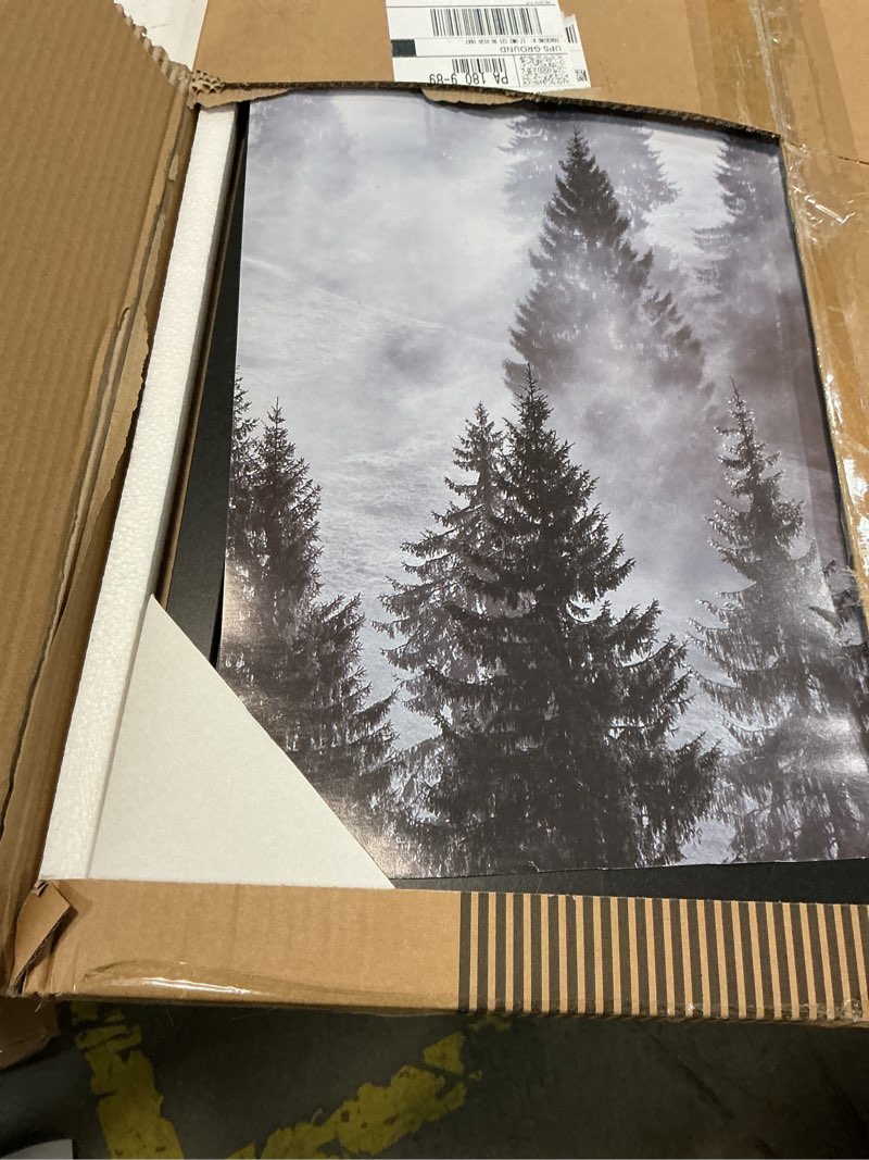 Condition photo showing As Is for Americanflat 21x29 Picture Frame with Polished Plexiglass - Black Picture Frame - Wide Photo Frames Made of Engineered Wood for Vertical or Horizontal Wall Display - Epic Collection - Black Black 21x29