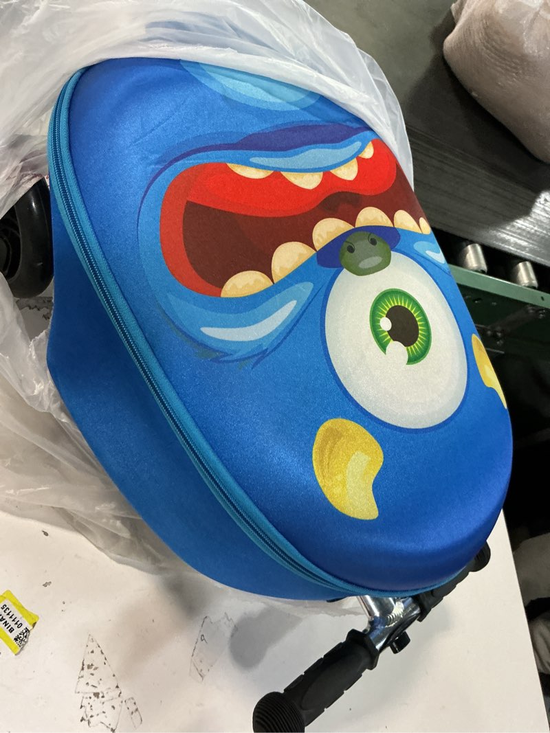 Condition photo showing As Is for ECOREPONO (No ratings yet) VEVOR Ride-on Luggage 20-inch Kids Scooter Suitcase with Flash Wheels Blue