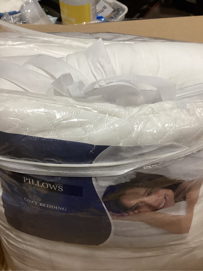 Condition photo showing Good Condition for wellco medium firm pillow king size 34 x 20 inch, bed pillow with adjustable insert and 1 cooling pillowcase, not only provides stronger support but aslo comfortable medium firm king(34x20inch)