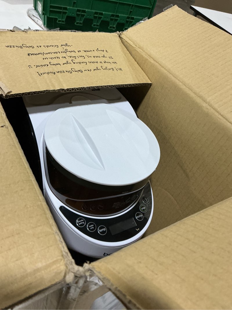 Condition photo showing As Is for baby brezza new and improved formula pro advanced formula dispenser machine - automatically mix a warm formula bottle instantly - easily make bottle with automatic powder blending, white formula pro advanced dispenser