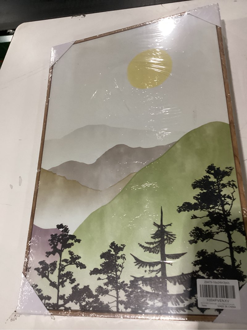 kuvioke landscape mountain wall art 16x 24in large set watercolor sunrise pine tree forest nature sc