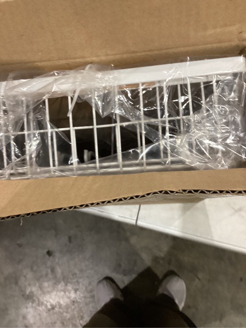 Condition photo showing New/Like New for 2 Tier Fruit Basket for Kitchen Counter with 2 Banana Hangers, Countertop Metal Bread Basket with Wooden Handle, Large Storage Stand for Vegetables, Snacks, Eggs, Produce Storage – White White 2 Tier