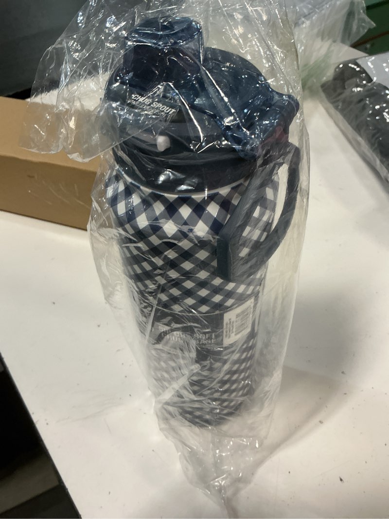 Condition photo showing New/Like New for zulu powerfill pro 32oz stainless steel sip or chug water bottle, checkmate | insulated stainless steel water bottle with quick fill™ lid, sip and chug spouts, leakproof lock, and dishwasher safe 32oz dark navy