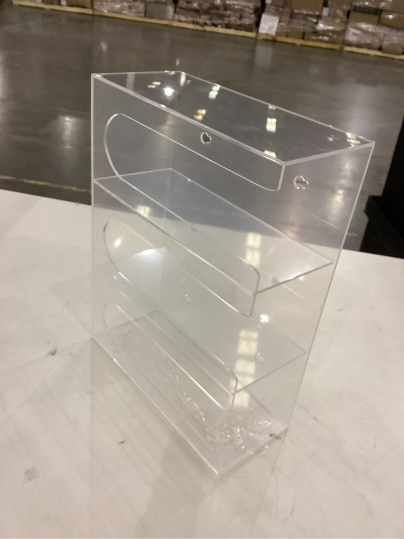 Suwimut Acrylic Coffee Cup and Lid Storage Organizer, 3 Compartment Disposable Paper Cup Dispenser O