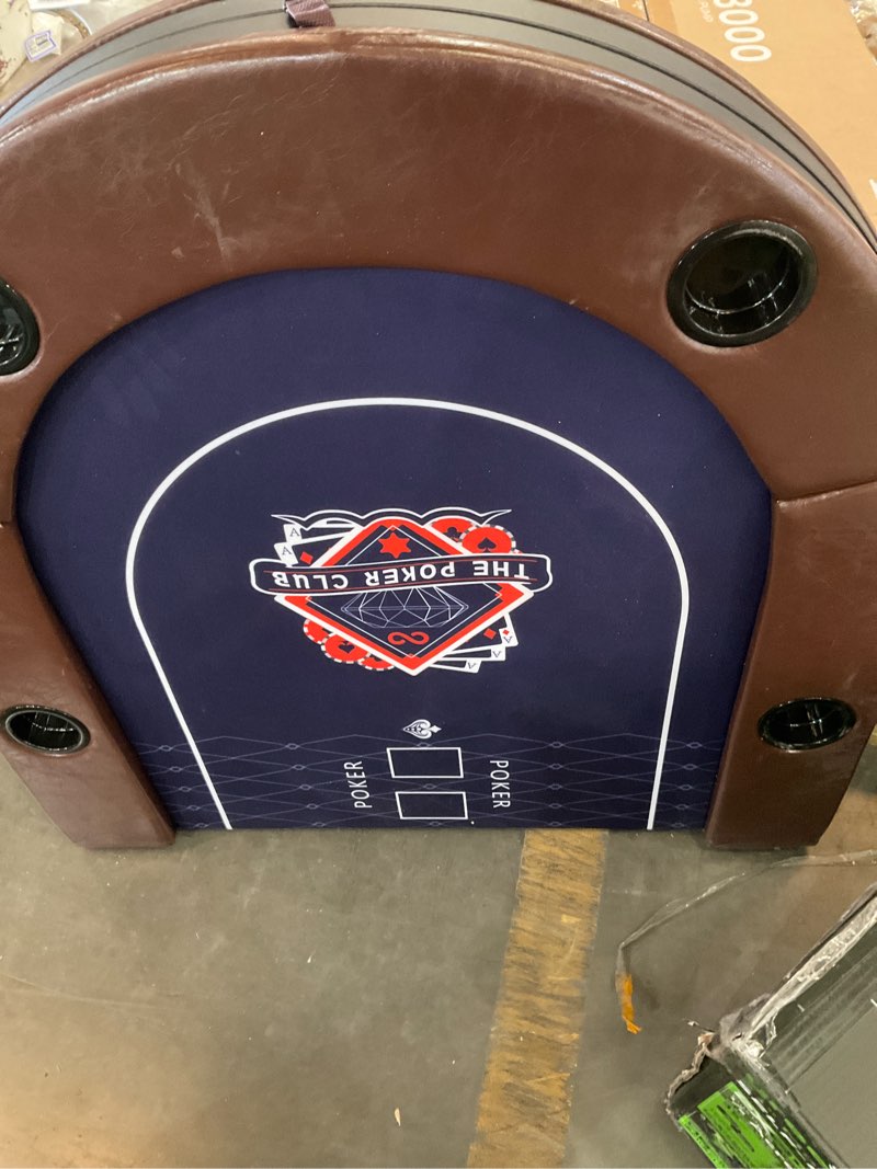 Condition photo showing As Is for raykeep 71 inch poker table foldable, 8 player folding poker tables w/collapsible legs, casino grade felt, padded rails and cup holders, portable poker table for texas holdem poker and blackjack