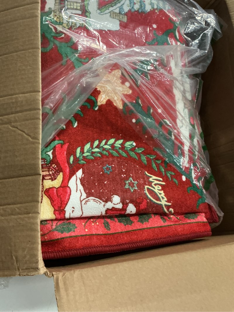 Condition photo showing Good Condition for beimo christmas runner rug 2x6 washable rug for hallway kitchen bedroom, christmas home decor, holiday print carpet, low pile mat with non slip backing, red christmas tale pattern red christmas tale pattern 2' x 6' (rectangular)