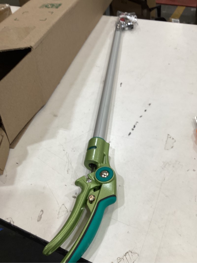 Condition photo showing New/Like New for gartol 32 inch cut and hold pole pruner - lightweight long reach tree trimmer with snip and grip technology, 1/2 inch cutting capacity, one-hand use fruit picker for roses, persimmons & tall branches