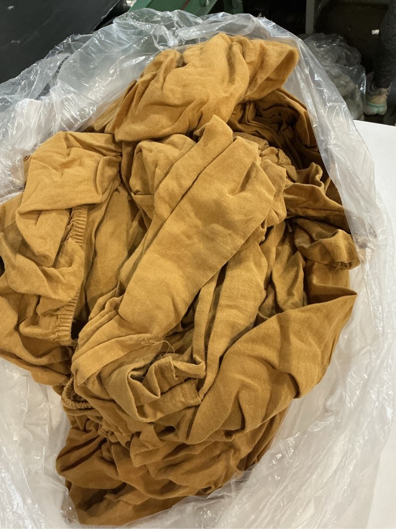 Condition photo showing As Is for european linen sheet set, king, tobacco