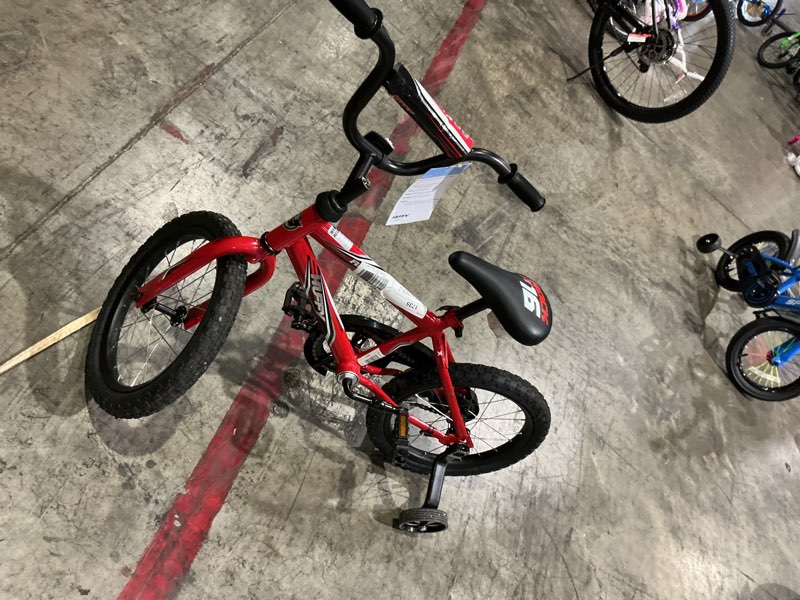 Condition photo showing As Is for huffy 16 in. rock it kids bike for boy ages 4 and up, child, red