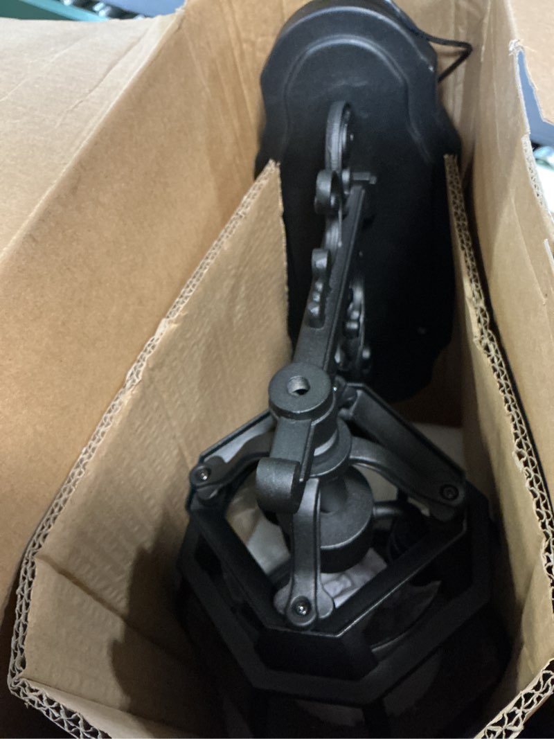 Condition photo showing Good Condition for allen + roth french 3-light 22.68-in h black outdoor wall light