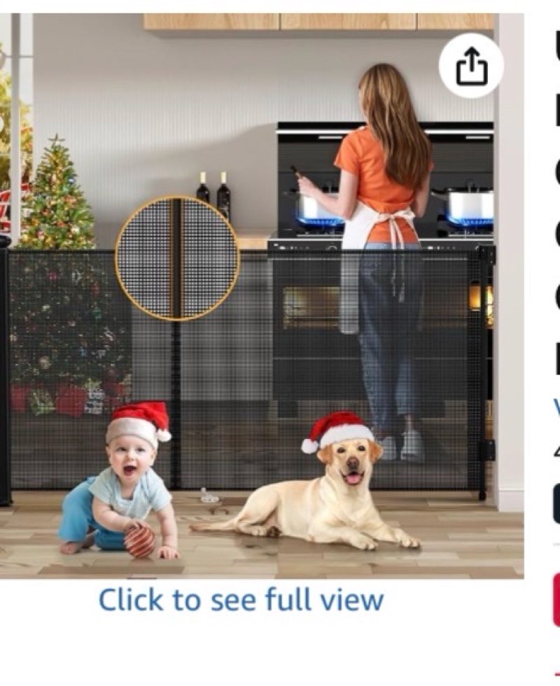 Reinforced 28 Inch Tall Retractable Dog Gate Small Baby Gate - Easy Step Over Dog Gate Short Pet Gat