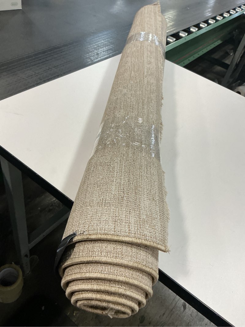 Condition photo showing As Is for Loloi Chris Loves Julia Louisa Collection LOI-04 Taupe/Gold 3'-6" x 5'-6", .38" Pile Height, Accent 