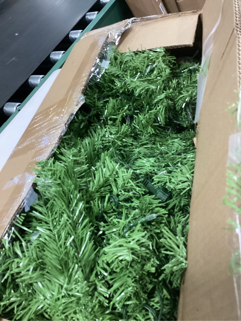 Condition photo showing Good Condition for Goplus 5FT Pre-Lit Artificial Christmas Tree, Hinged Spruce Xmas Full Tree with 150 LED Multicolor Lights, 11 Lighting Modes, 600 PVC Branch, Foldable Base, for Indoor Home Office Decoration