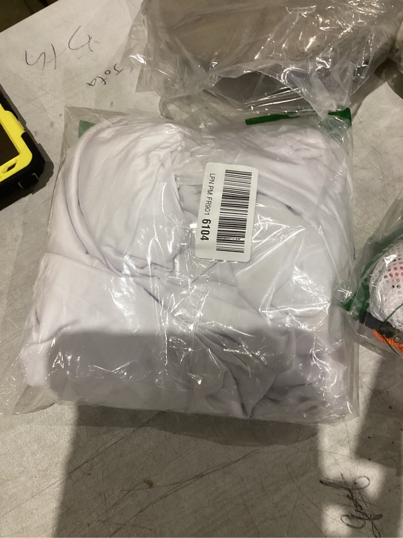 Condition photo showing As Is for Suppromo 6ft White Spandex Tablecloths for Rectangle Tables Wrinkle Free White Table Cloth Rectangle Stretch Fitted Table Cover with Skirt for Wedding Birthday Party Banquet Baby Shower Buffet Event White 72" x 30" (6FT - 1 Pack)