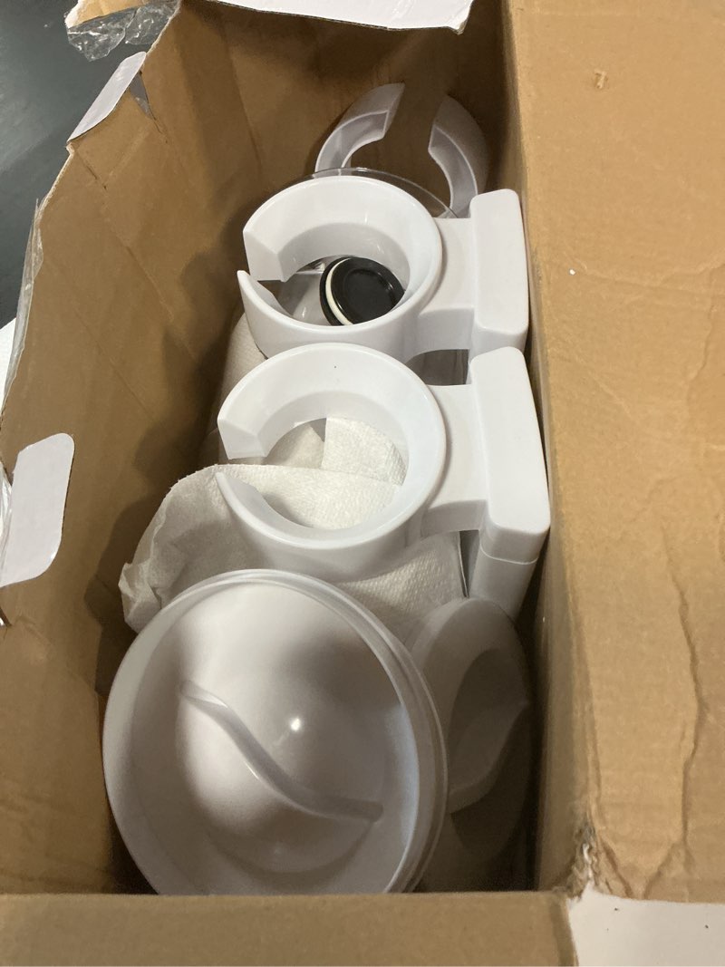 Condition photo showing As Is for triple cereal dispenser countertop - 3 pack 2l large cereal containers storage airtight, rotating black plastic dry food dispenser for cereal, rice, grains, candy, coffee beans triple 6l