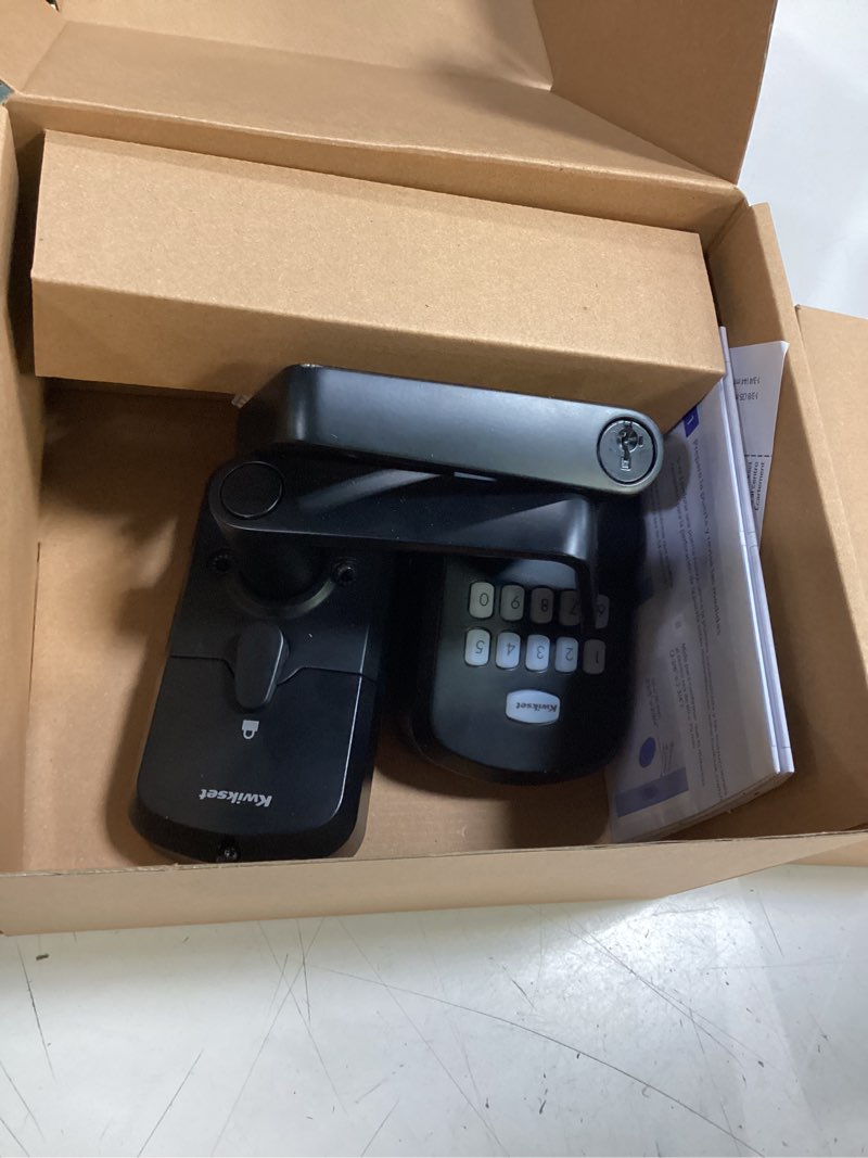 Condition photo showing As Is for kwikset smartcode 955 light commercial keyless entry matte black keypad electronic handle lock ft. smartkey security