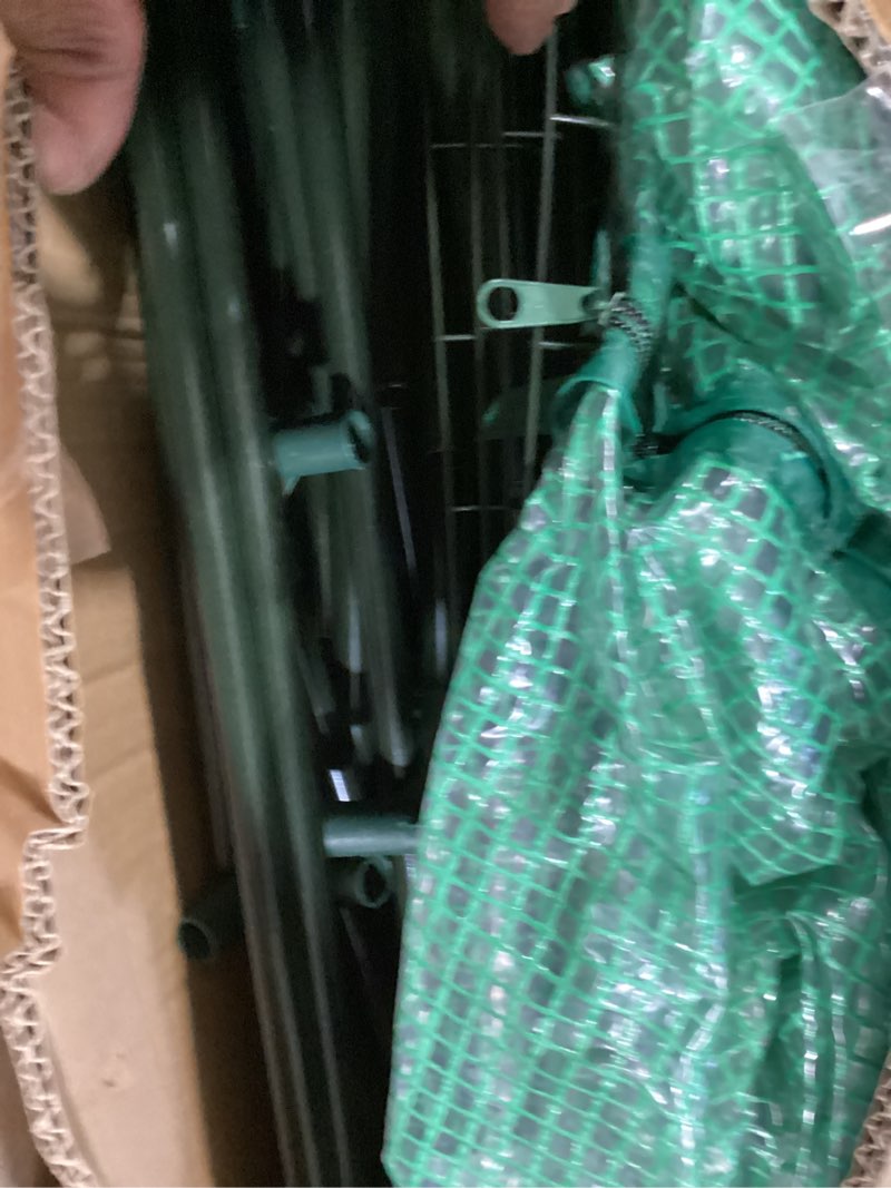 Condition photo showing Good Condition for greenhouse for outdoors, small greenhouse, walk-in greenhouses with 3 tiers 4 shelves, pe cover, heavy duty plant greenhouses for garden and backyard 3 tiers 4 shelves green pe cover