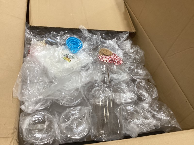 Condition photo showing New/Like New for Baderke 12 Set Christmas Plastic Coquito Bottles 16 oz Christmas Wine Bottles with Caps and Tags Xmas Homemade Coquito for Home Brewing Xmas Party Favors (Black) Black 12