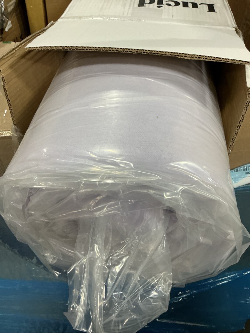 Condition photo showing New/Like New for lucid lavender infused 2 inch memory foam mattress topper with 5 zones – king size – plush feel – certipur certified – dorm room essentials 2 inch king lavender