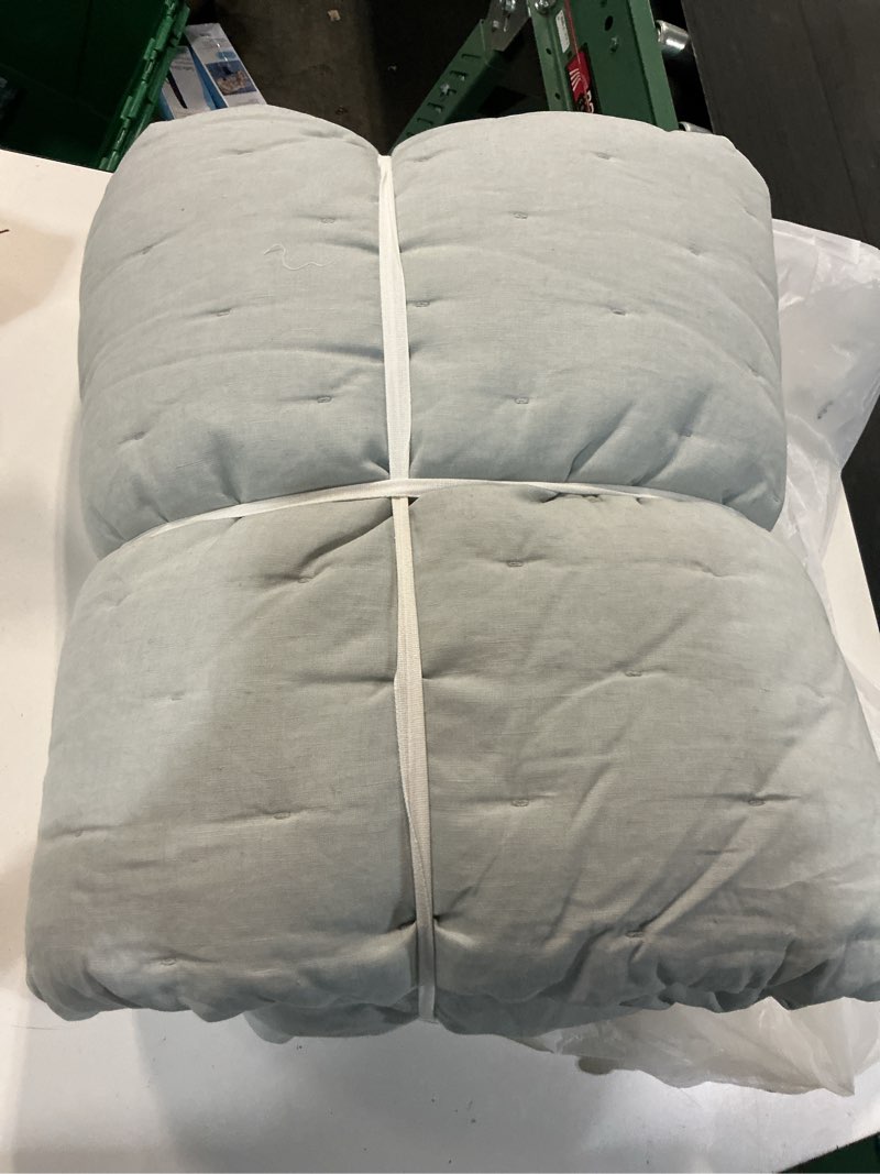 Condition photo showing As Is for european linen dream quilt set, king/cal king, mist