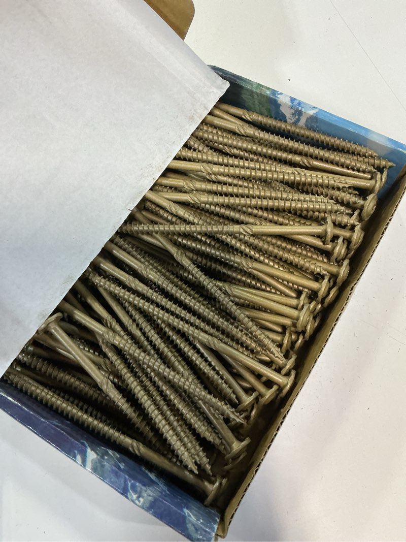 Condition photo showing Good Condition for jake sales #15 x 5 construction lag screw exterior coated torx/star drive heavy duty structural lag screw far superior to common lag screws (100 screw count) modified truss washer head #15 x 5" - 100 screw count
