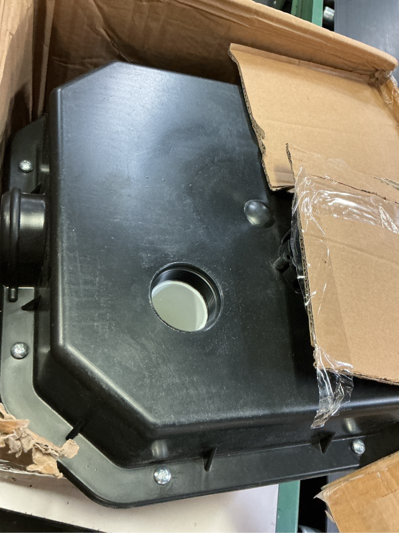 Condition photo showing As Is for vevor utility sump pump, 1/2 hp, 120-volt, 3500 gph flow, 28 ft head, under-sink system with 6 gallon basin, automatic utility/laundry pump, drain pump with 1-1/2" npt outlet, black 1/2 hp kit