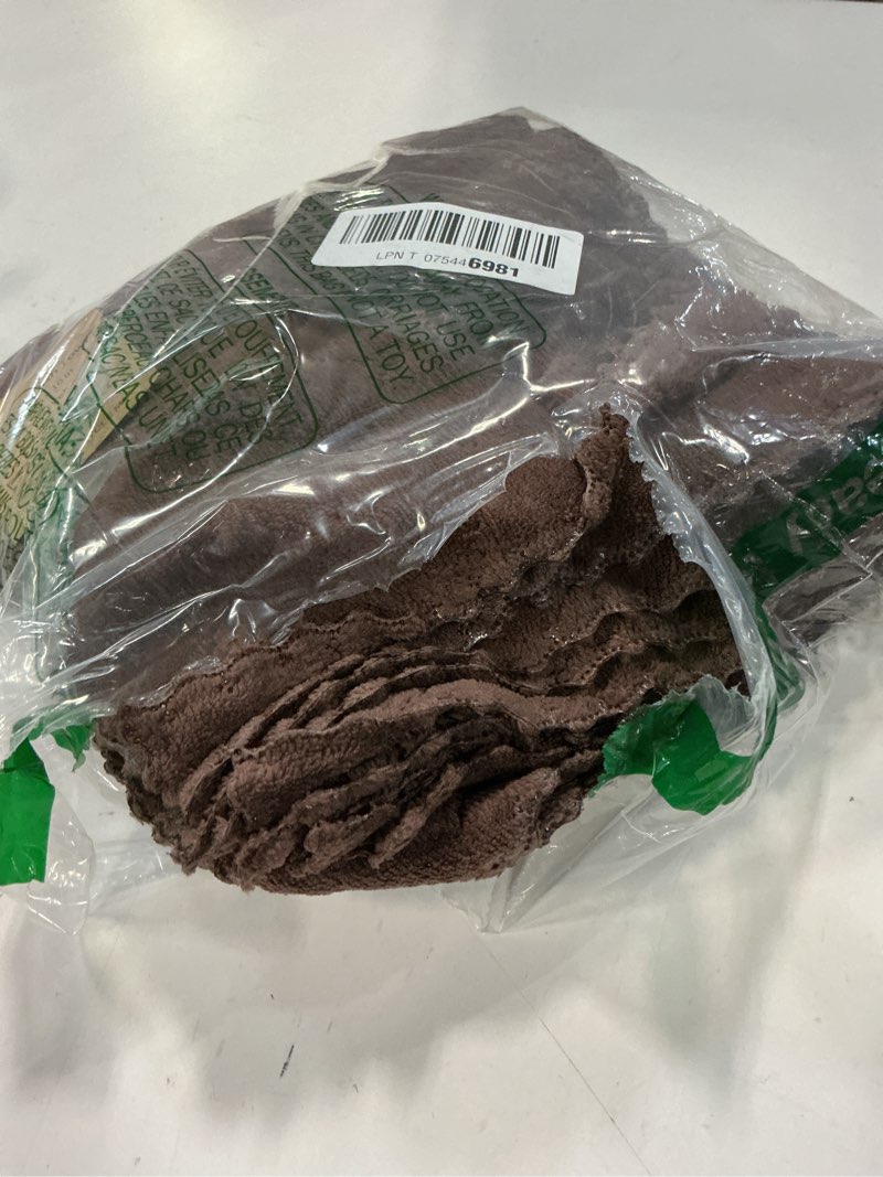 Condition photo showing As Is for homaxy 12 pack kitchen dish cloths (10 x 10 inches, brown), super soft and absorbent coral velvet dish towels, nonstick oil fast drying microfiber cleaning cloth, no lint household dishcloths brown 10x10 inch-12 pack