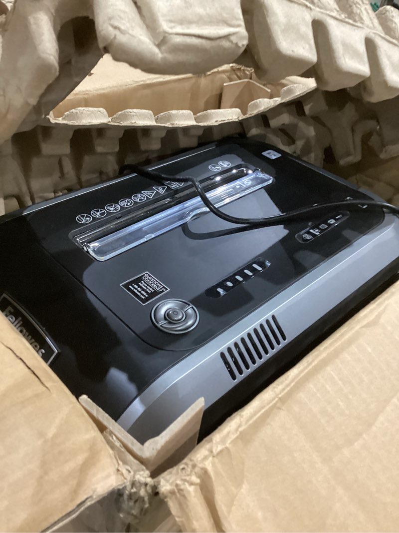 Condition photo showing As Is for Fellowes Powershred 99Ci 18-Sheet 100% Jam-Proof Heavy Duty Crosscut Paper Shredder Machine for Office and Home, Black/Gray 3229904 18 Sheet