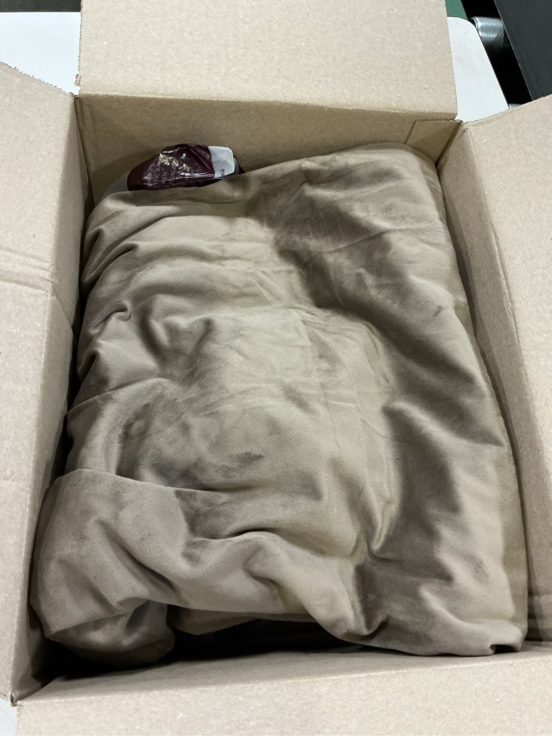 Condition photo showing Good Condition for jinchan velvet curtain for living room, truffle thermal insulated luxury drape for bedroom 108 inch long, stylish design super soft privacy room darkening window treatment rod pocket 1 panel, coffee 52"w x 108"l (pack of 1) truffle