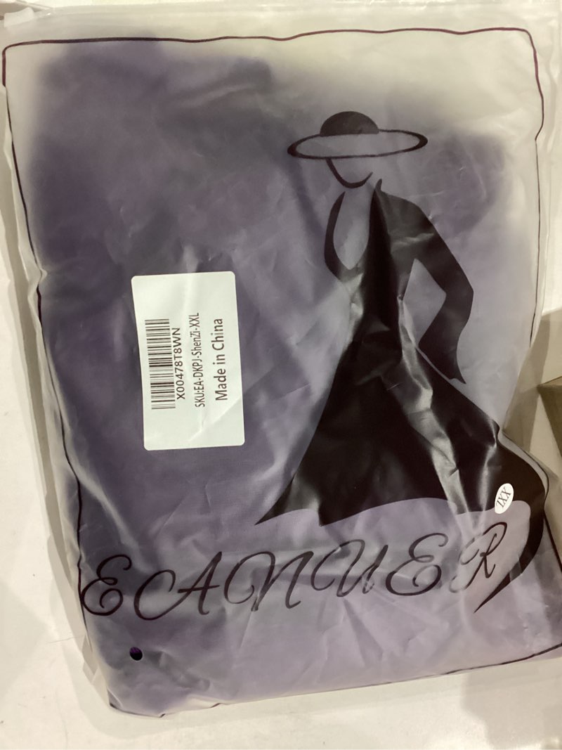 Condition photo showing New/Like New for Women's 3/4 Sleeve Open Front Cropped Cardigan Solid Shrugs Lightweight Knit Sweater XX-Large Dark Purple