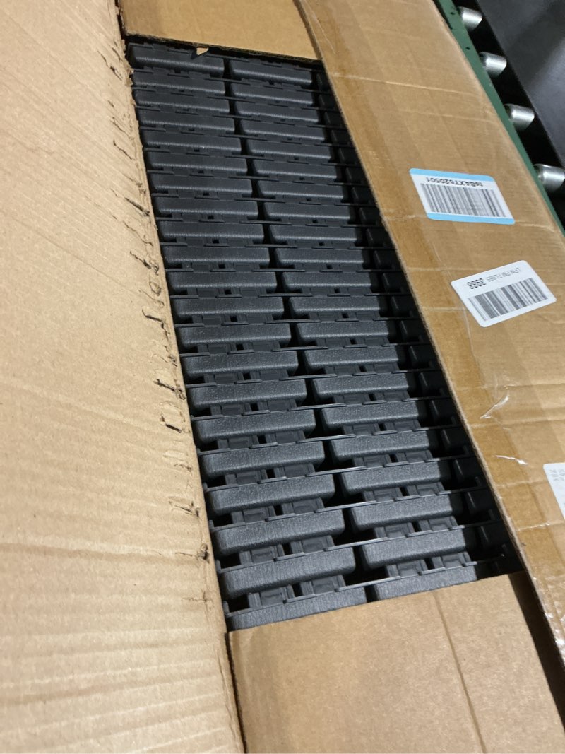 Condition photo showing Good Condition for 36 sq. ft plastic interlocking deck tiles, 36 pack,12"x12" waterproof outdoor flooring all weather use, patio floor decking tiles for porch poolside balcony backyard, dark grey 36 grey