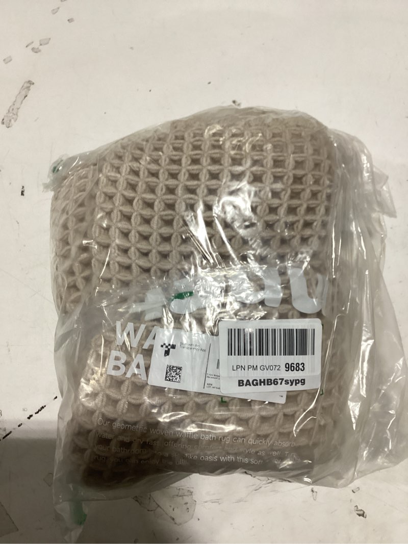 Condition photo showing Good Condition for tyuu pale beige bathroom rug, waffle bath mat non slip washable super absorbent quick dry boho farmhouse bathroom decor, 36''x24'' pale beige pale beige 2' x 3' (rectangular)