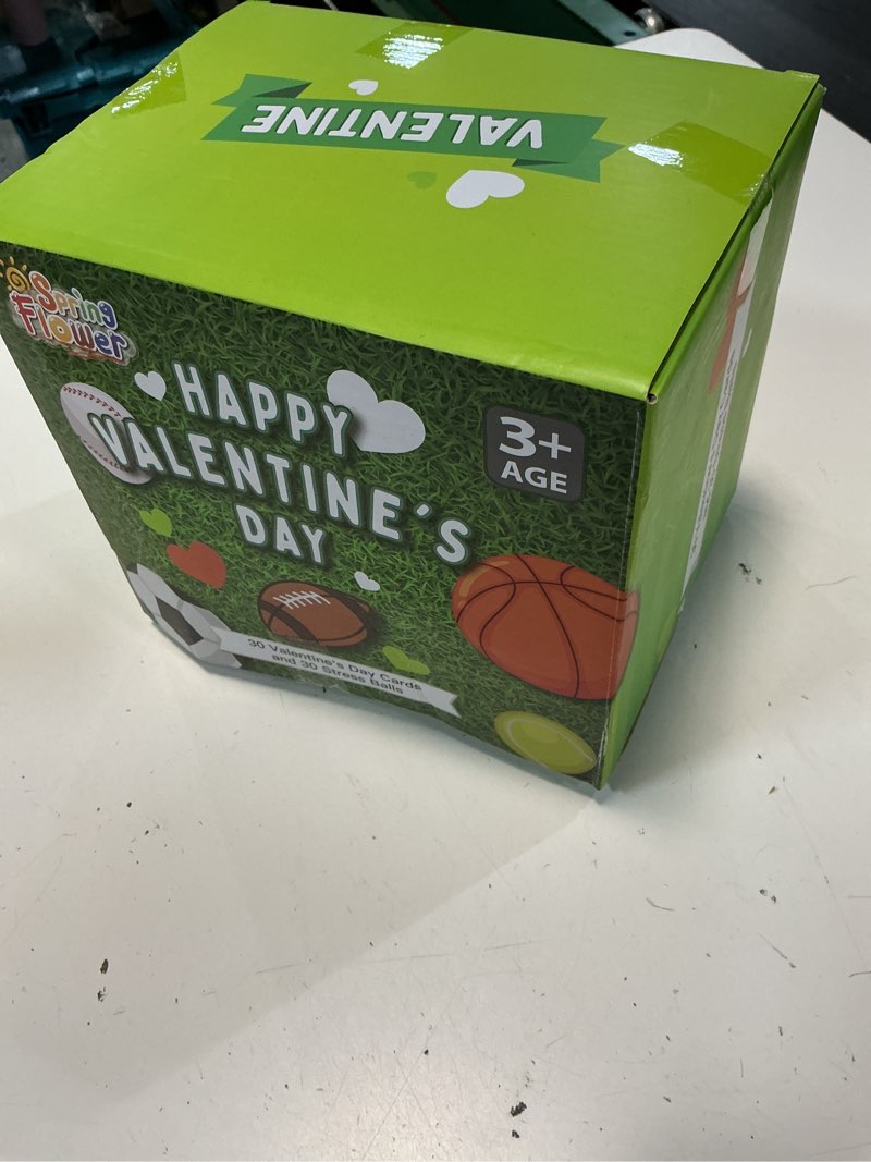 Condition photo showing New/Like New for springflower 30 pack valentien's day cards for kids with mini sports balls for school classroom,valentine's gifts exchange, squeeze foam balls for valentine's party favors,valentine's prizes for kids