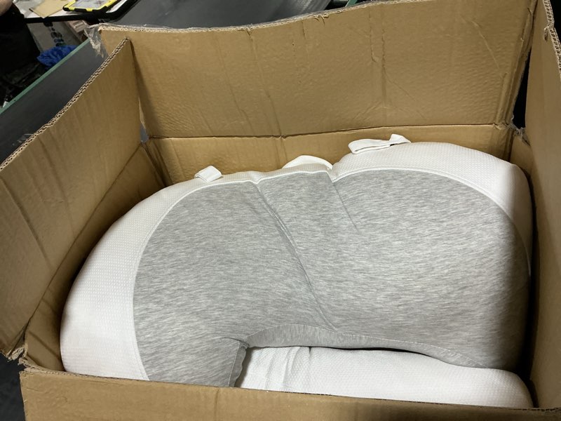 Condition photo showing New/Like New for plufl hugl cooling body pillow for adults made with cloudsupport fill | u shaped maternity pillows great for side sleepers & pregnant women | washable cover | grey standard grey