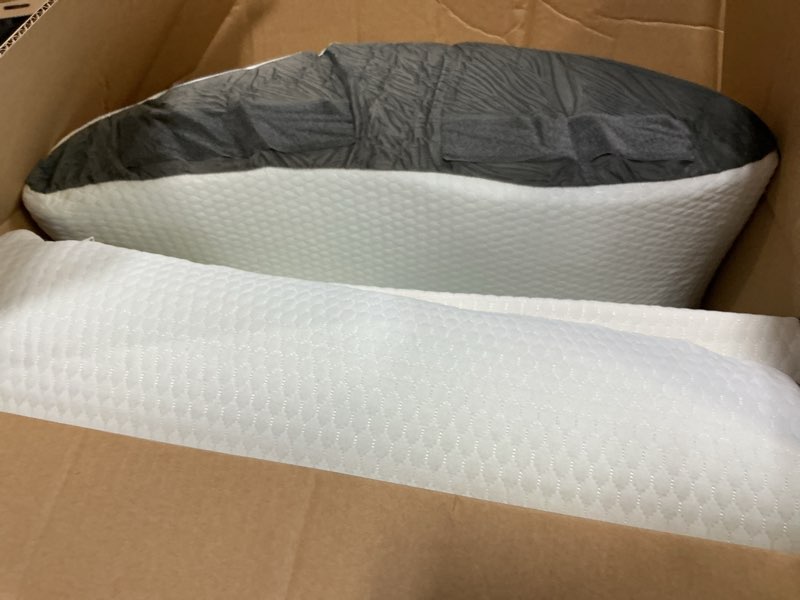 Condition photo showing Good Condition for 4pcs wedge pillow set for after surgery, orthopedic bed wedge pillow for back pain relief, sitting up in bed, acid reflux, adjustable post surgery pillows for gerd, snoring, white/grey