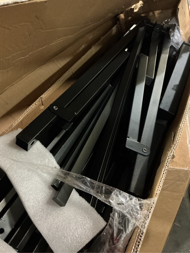 Condition photo showing As Is for 14 inch queen metal platform bed frame with round corner and mattress retainers, 3500lbs heavy duty steel slats support, no box spring needed, easy assembly, noise free queen 14 round