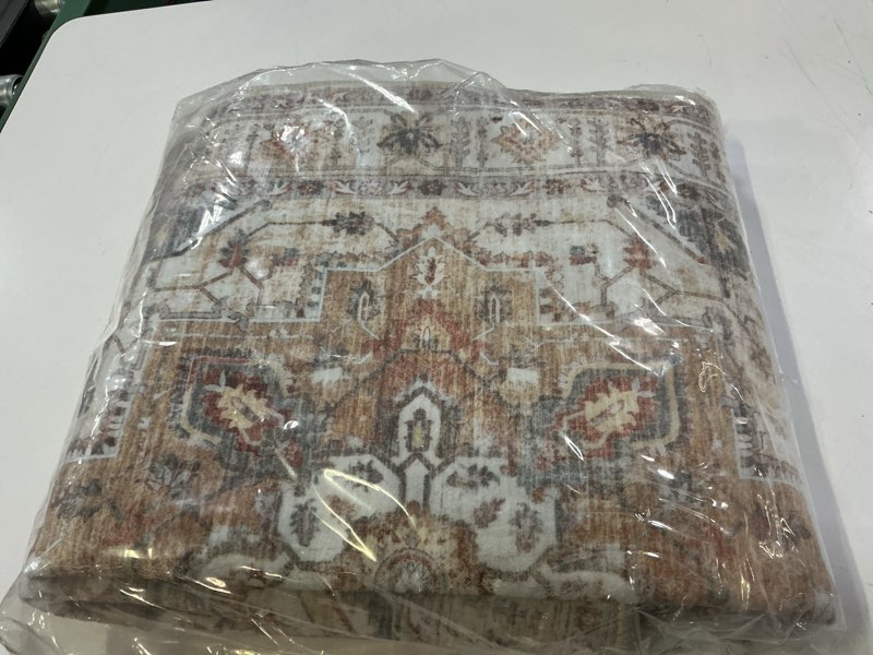Condition photo showing New/Like New for madane runner rugs for hallway 2x10 long washable non-slip hallway runner rug low-pile stair kitchen runner throw carpet for entrance living dining laundry room (turmeric/grey, 2 x 10) turmeric/grey 2' x 10' (runner)