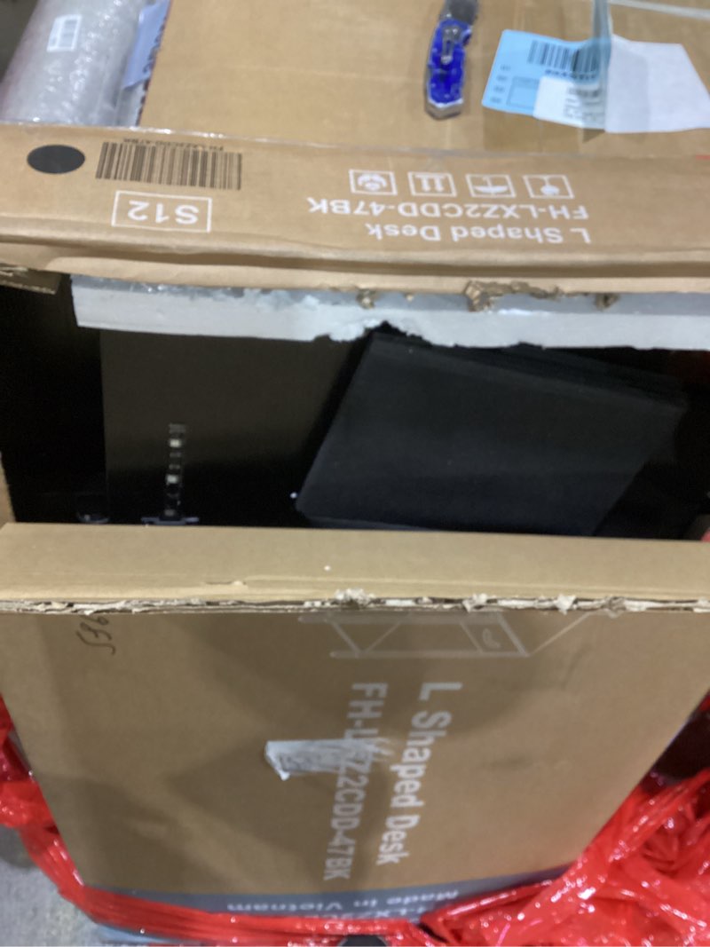 Condition photo showing As Is for DUMOS 47” Gaming Desk with USB Charging Ports & LED Lights, Reversible L Shaped Desks Computer Corne