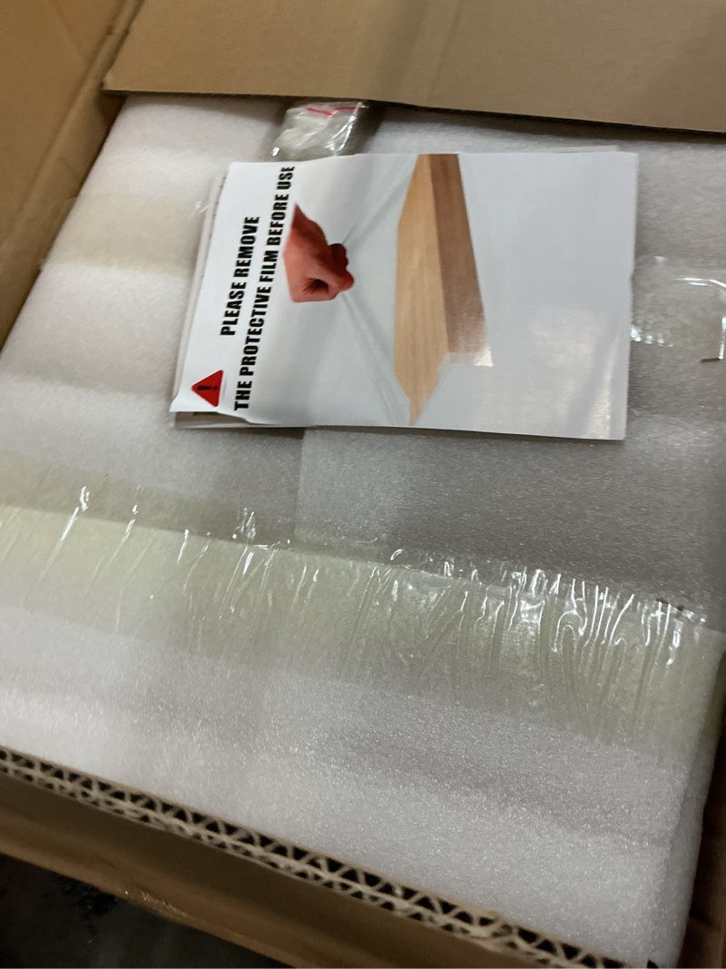 Condition photo showing New/Like New for wire shelf covers 4pcs, 28x16x3in, durable pvc shelf cover for wire shelving pantry, kitchen faux wood rack covers, moisture-resistant & easy-to-clean organizer liners, original wood #2 original wood 28x16x3 in