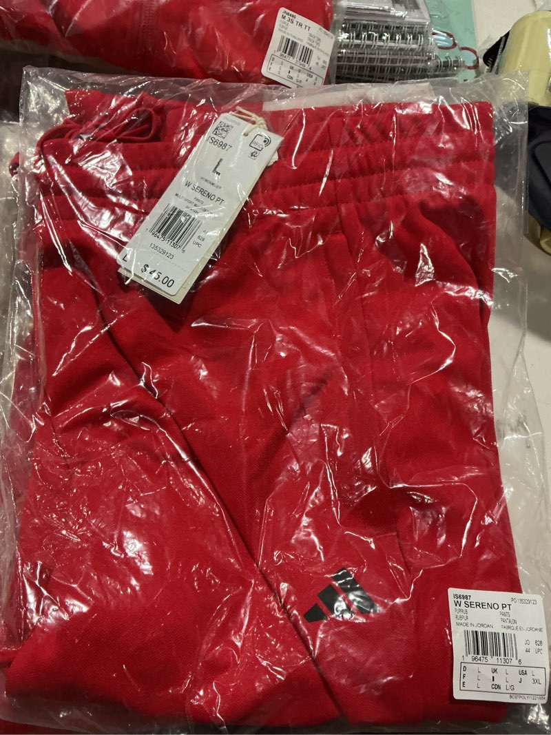 Condition photo showing Good Condition for Adidas Womens Sereno Cut 3-Stripes Slim Tapered Pants Large Pure Ruby