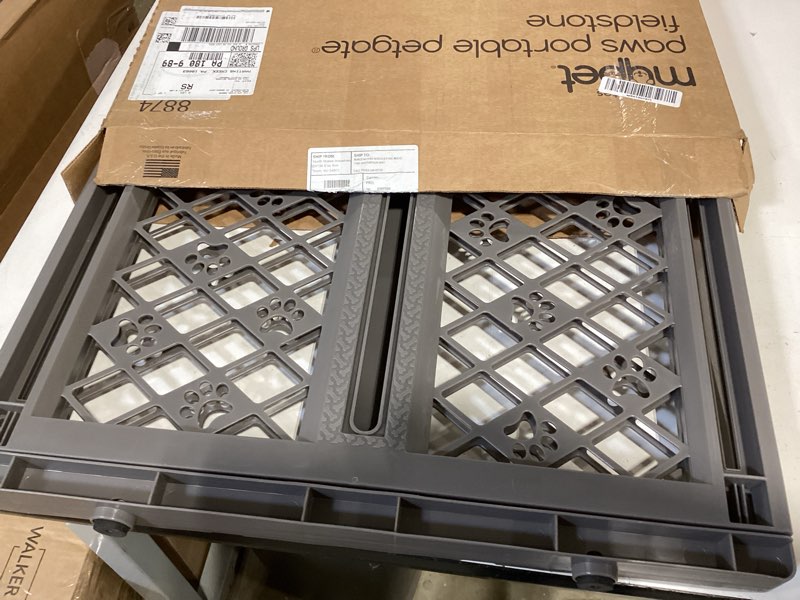 Condition photo showing Good Condition for mypet north states paws portable pet gate: 26-40" wide. pressure mount. no tools needed. made in usa, 23" tall, expandable, durable dog gates for doorways, fieldstone gray