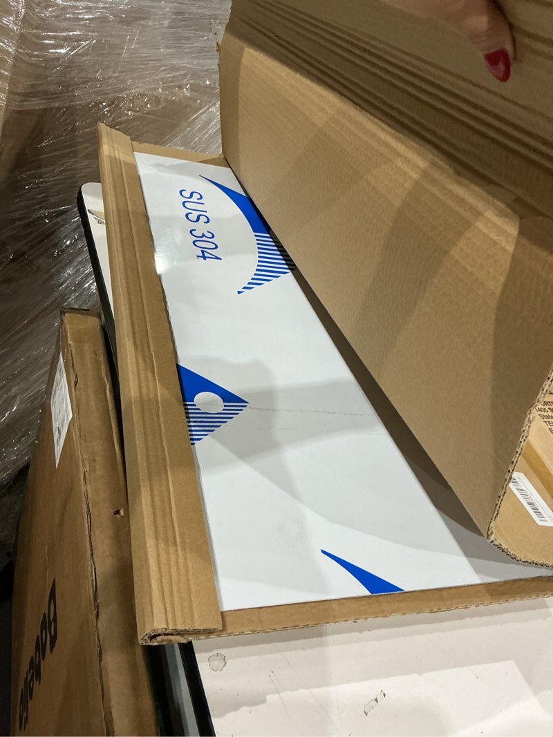 Condition photo showing New/Like New for stainless steel cutting boards for kitchen, lipped stainless steel cutting board. large cutting board suitable for meat, fruits, vegetables, bread, and baking (70 x 40cm / 27.5"l x 15.7"w) stainless steel 27.6"l x 15.7"w