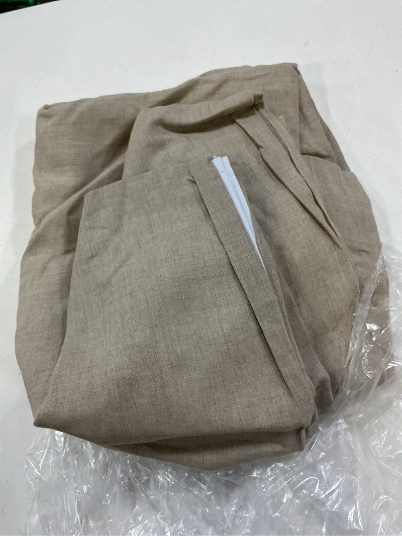 Condition photo showing As Is for quince european linen curtain - single panel, 48x96, ivory